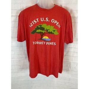 121st US Open Torrey Pines RED T Shirt top Men's Size XL Golf Tee Jon Rahm